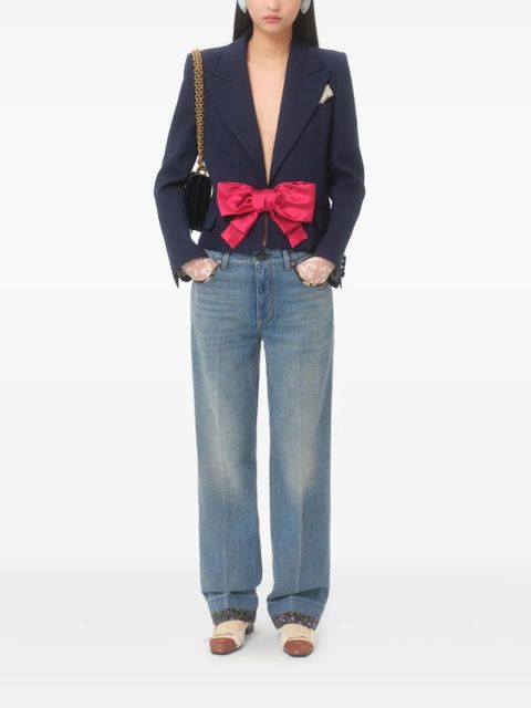 Valentino Garavani bow-detail single-breasted blazer - Blue