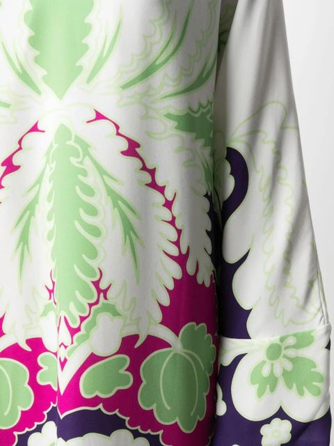 Valentino Garavani floral print silk midi dress - White