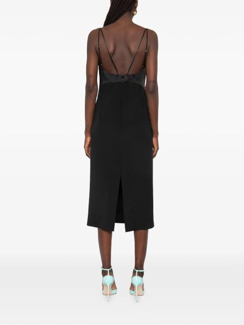 TOM FORD midi strap square neck dress - Black