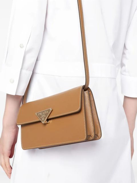 Prada Embleme flap mini bag - Brown