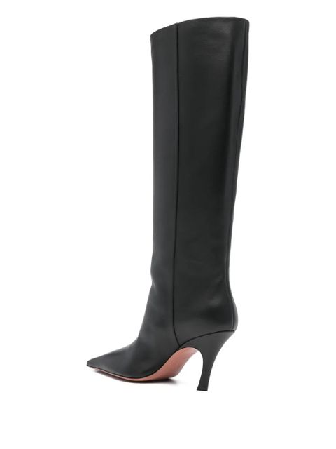 Amina Muaddi Mona side-zip square-toe boots - Black