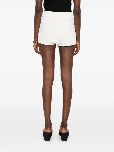 MC2 Saint Barth Natalja Braid cable-knit contrast-trim shorts - White
