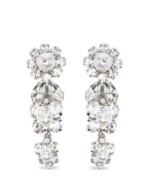Simone Rocha daisy-motif crystal drop earrings - Silver - zdjęcie produktu nr 1