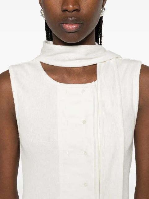 LEMAIRE asymmetrical fitted top - White
