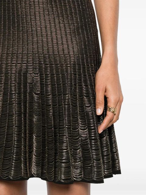 Alexander McQueen metallic-threading flared dress - Black