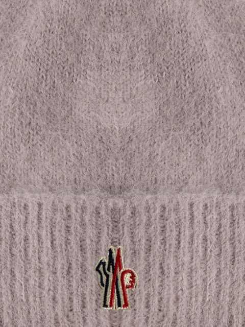 Moncler Grenoble ribbed logo beanie - Purple