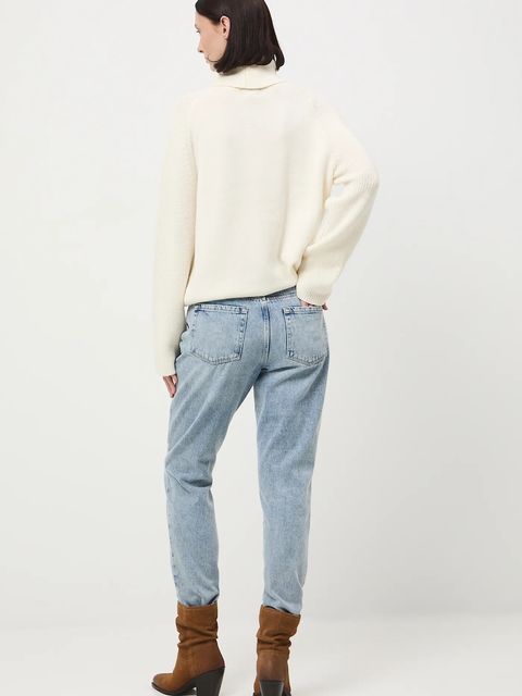 Medicine jeansy bawełniane damskie kolor niebieski