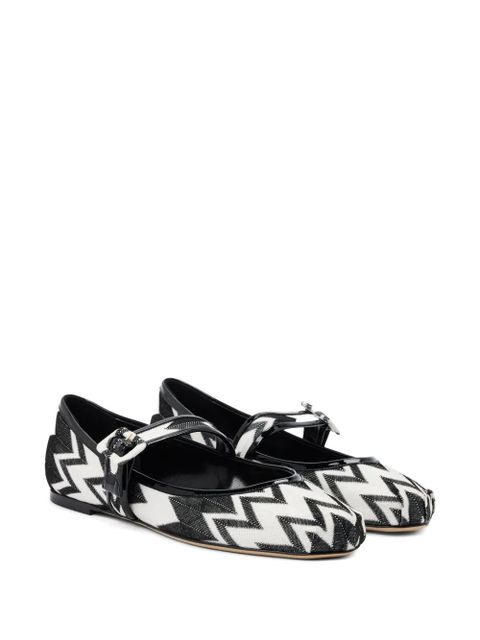 Missoni Zigzag-pattern ballerinas - White