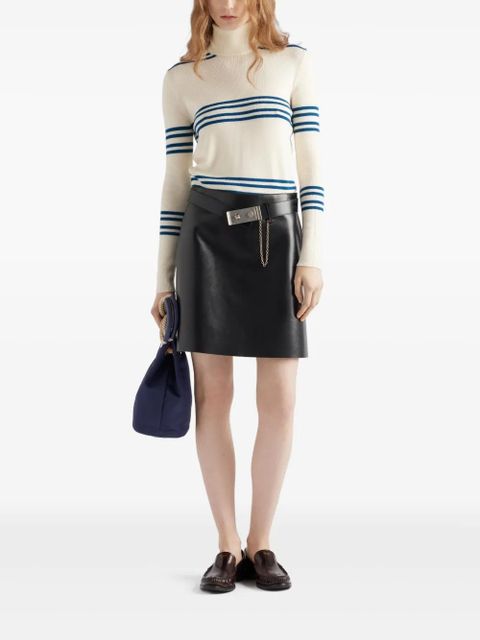 Prada belted leather miniskirt - Black - zdjęcie produktu nr 2