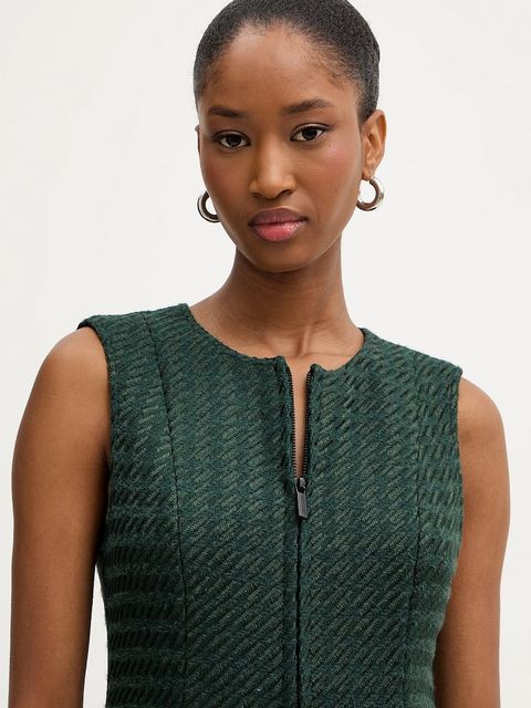 Armani Exchange kamizelka kolor zielony jednorzędowa XW000717 AF16208