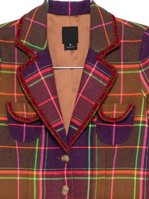 Anna Sui plaid jacket - Brown