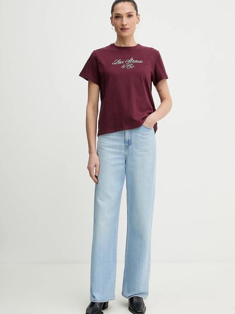 Levi's t-shirt bawełniany damski kolor bordowy A2226 - zdjęcie produktu nr 2