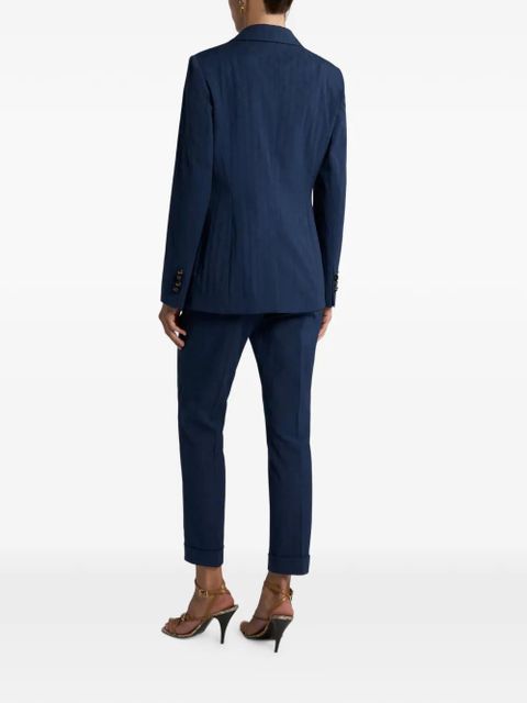 ETRO jacquard single-breasted blazer - Blue