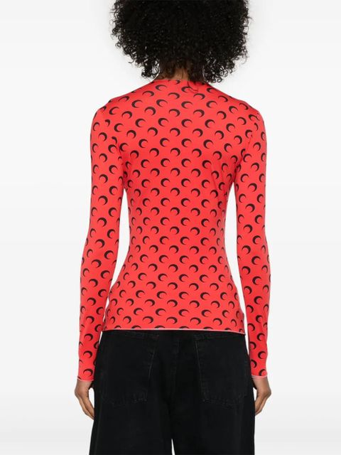 Marine Serre Moonogram-pattern top - Red - zdjęcie produktu nr 2