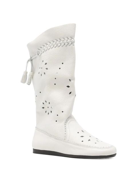 ISABEL MARANT Welky cut-out tassel-detail boots - White - zdjęcie produktu nr 2