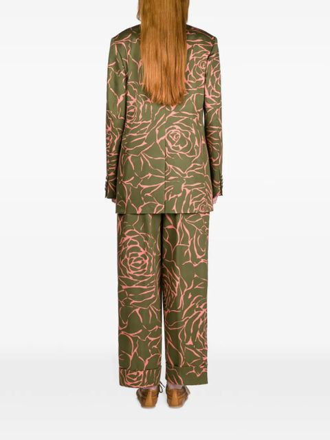 DRIES VAN NOTEN loose-fit floral blazer - Green - zdjęcie produktu nr 2