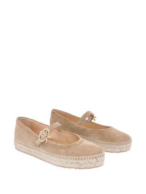 Gianvito Rossi Elda buckled espadrille ballet-flats - Neutrals - zdjęcie produktu nr 2