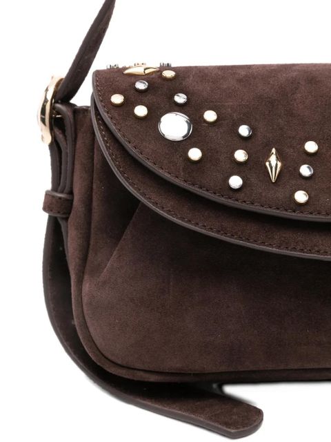 SANDRO embellishment flap shoulder bag - Brown