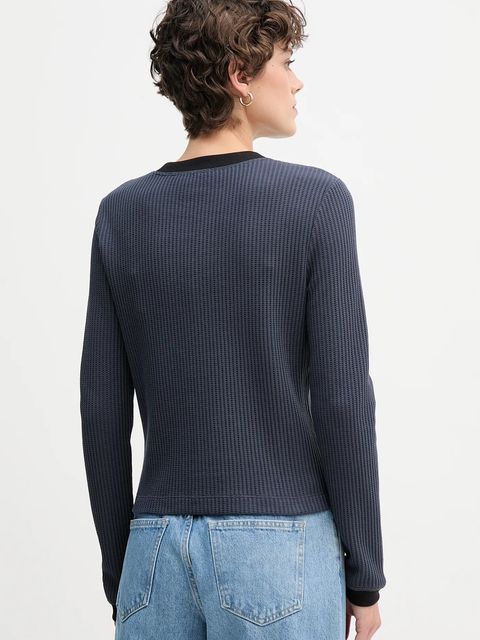 Calvin Klein Jeans longsleeve kolor granatowy LV047D225G - zdjęcie produktu nr 2