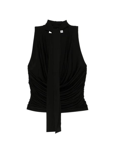 Aya Muse self-tie draped top - Black