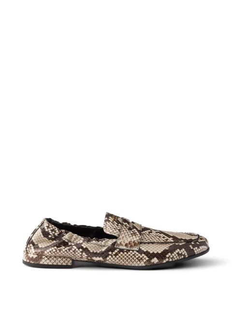 Prada Shuffle printed Ayers leather loafers - Brown - zdjęcie produktu nr 1