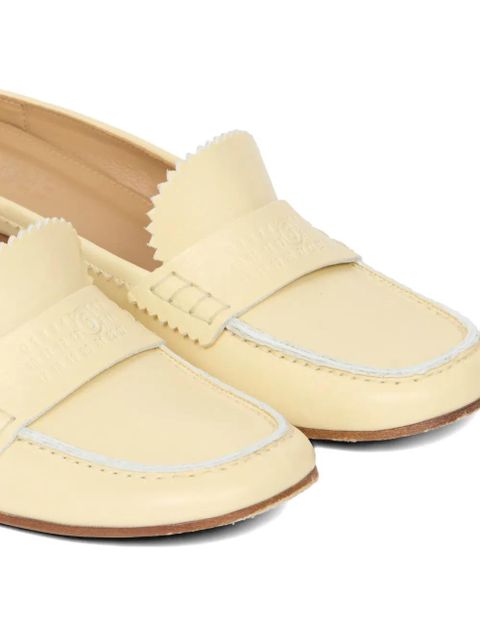 MM6 Maison Margiela penny leather slippers - Neutrals