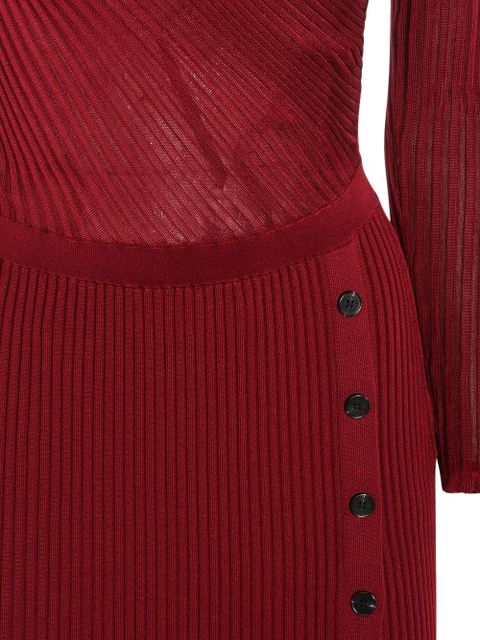 Self-Portrait ribbed dress - Red