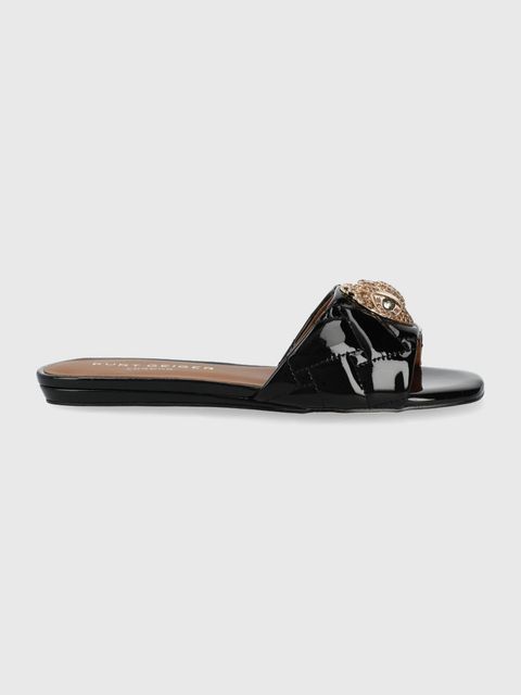 Kurt Geiger London klapki skórzane Kensington Flat damskie kolor czarny 8496100309 - zdjęcie produktu nr 1