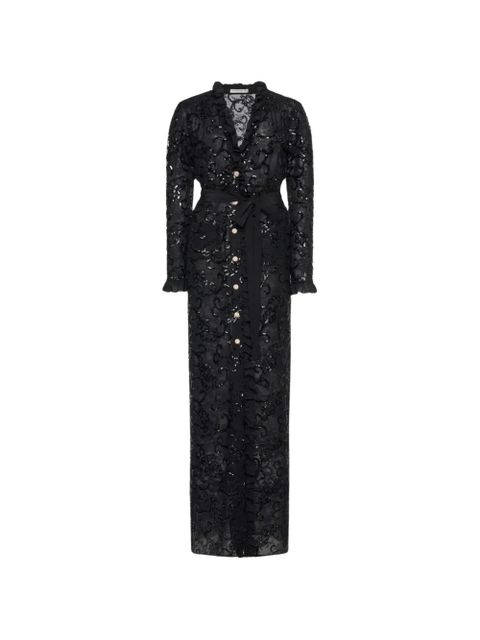 Alessandra Rich sequin-embellishment maxi dress - Black - zdjęcie produktu nr 1