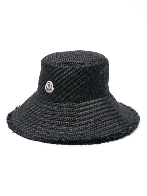 Moncler logo-appliqué interwoven bucket hat - Black - zdjęcie produktu nr 1