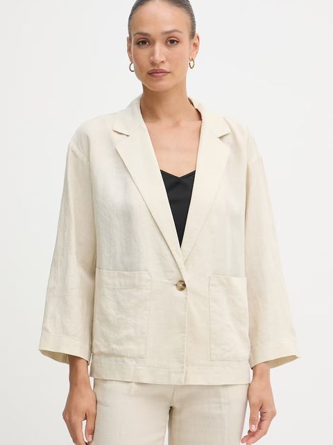 United Colors of Benetton marynarka jednorzędowa damska lniana - zdjęcie produktu nr 1