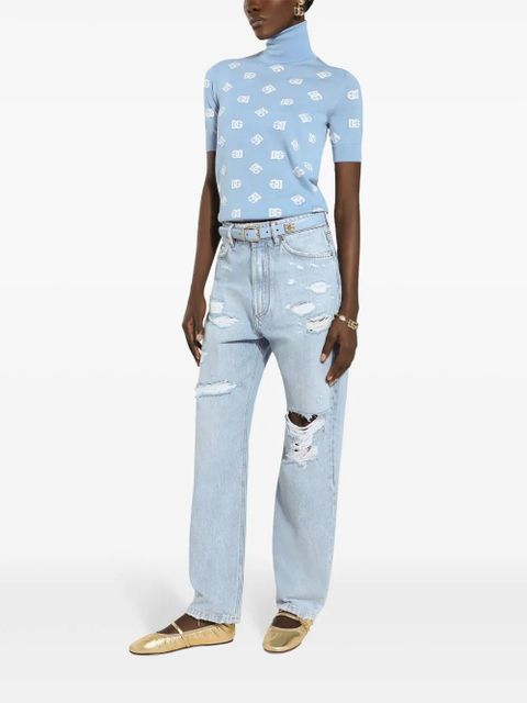 Dolce & Gabbana distressed finish straight-legged jeans - Blue - zdjęcie produktu nr 2