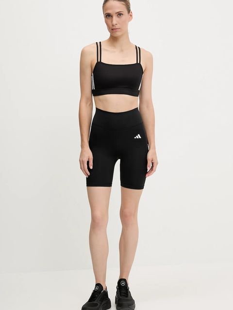 adidas Performance szorty treningowe Optime Essentials damskie kolor czarny gładkie high waist IT2281 - zdjęcie produktu nr 2