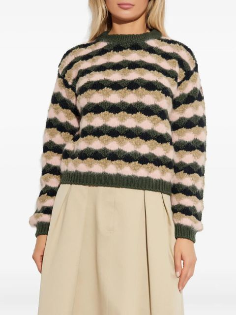 Moncler Grenoble striped-pattern sweater - Pink