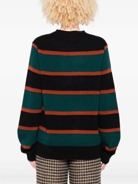 Guest In Residence striped crew-neck sweater - Green