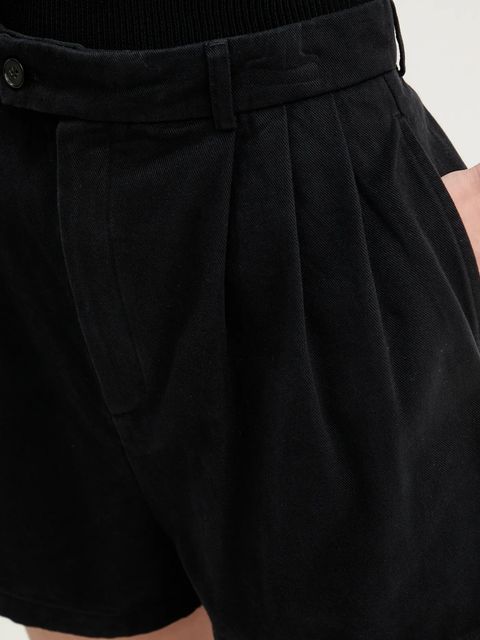 Filippa K szorty bawełniane damskie kolor czarny gładkie high waist 31368