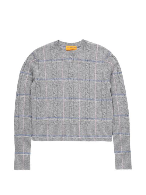 Guest In Residence check crew jumper - Grey - zdjęcie produktu nr 1