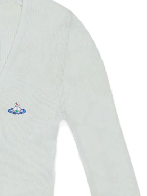 Vivienne Westwood V-neck logo-embroidery sweater - Green - zdjęcie produktu nr 2