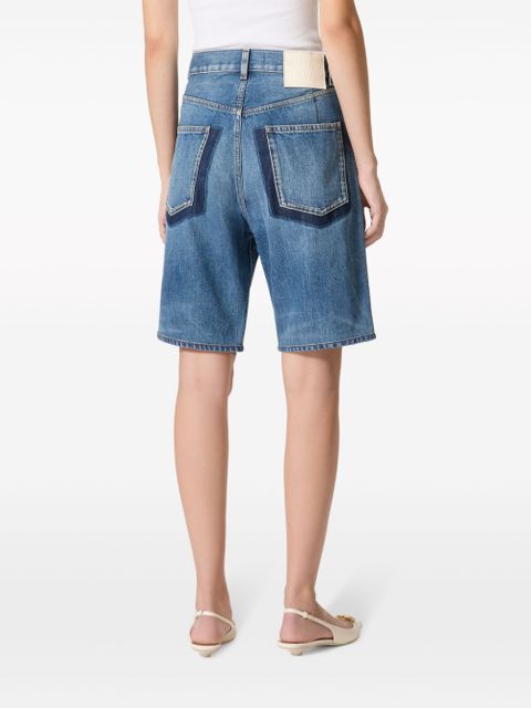 Valentino Garavani high-waisted denim shorts - Blue
