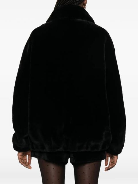 Nour Hammour Plush bomber jacket - Black