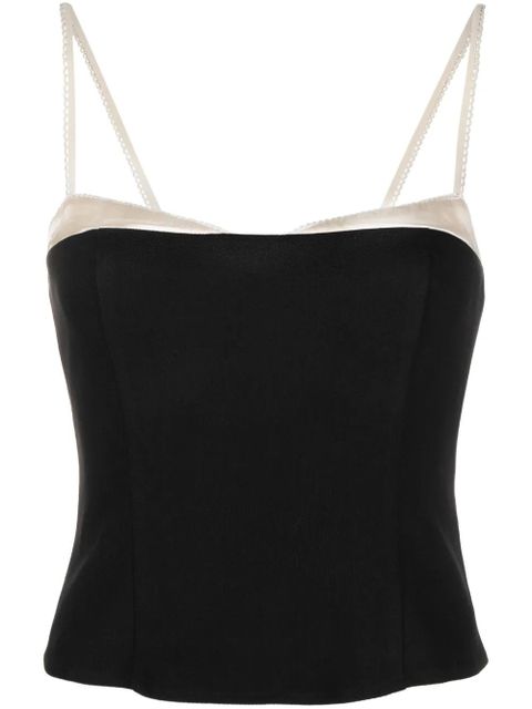 Reformation Melanie contrast-trimmed tank top - Black - zdjęcie produktu nr 1