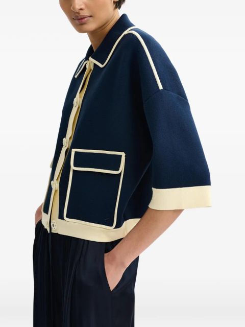 Essentiel Antwerp contrast-trim cardigan - Blue