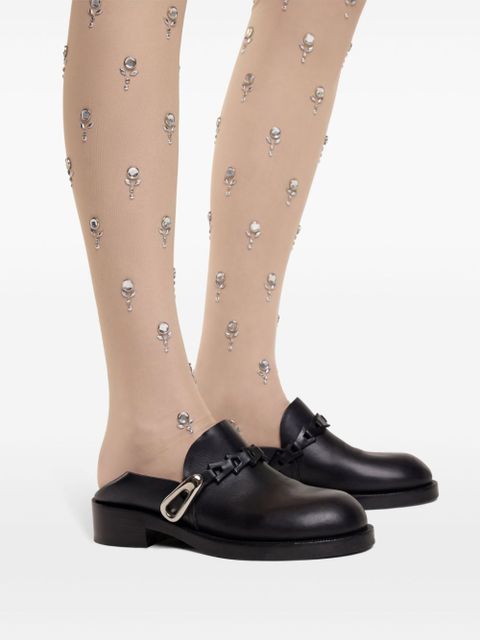 Rabanne leather mules - Black