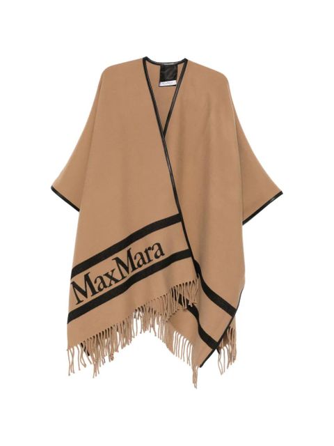 Max Mara logo fringed cape - Neutrals - zdjęcie produktu nr 1