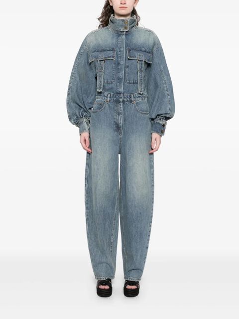 ZIMMERMANN illustration denim jumpsuit - Blue