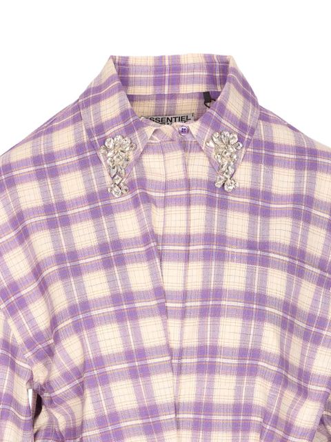 Essentiel Antwerp checked crystal-embellished midi dress - Purple