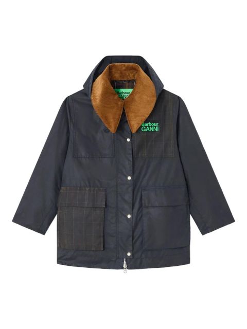 GANNI x Barbour corduroy-collar coat - Blue - zdjęcie produktu nr 1
