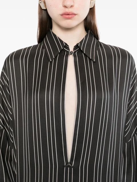 TOM FORD striped v-neck dress - Black