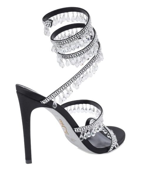 René Caovilla 105mm crystal-embellished sandals - Black