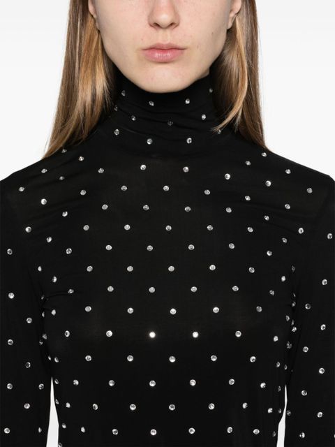 Rabanne gem-embellished high-neck top - Black